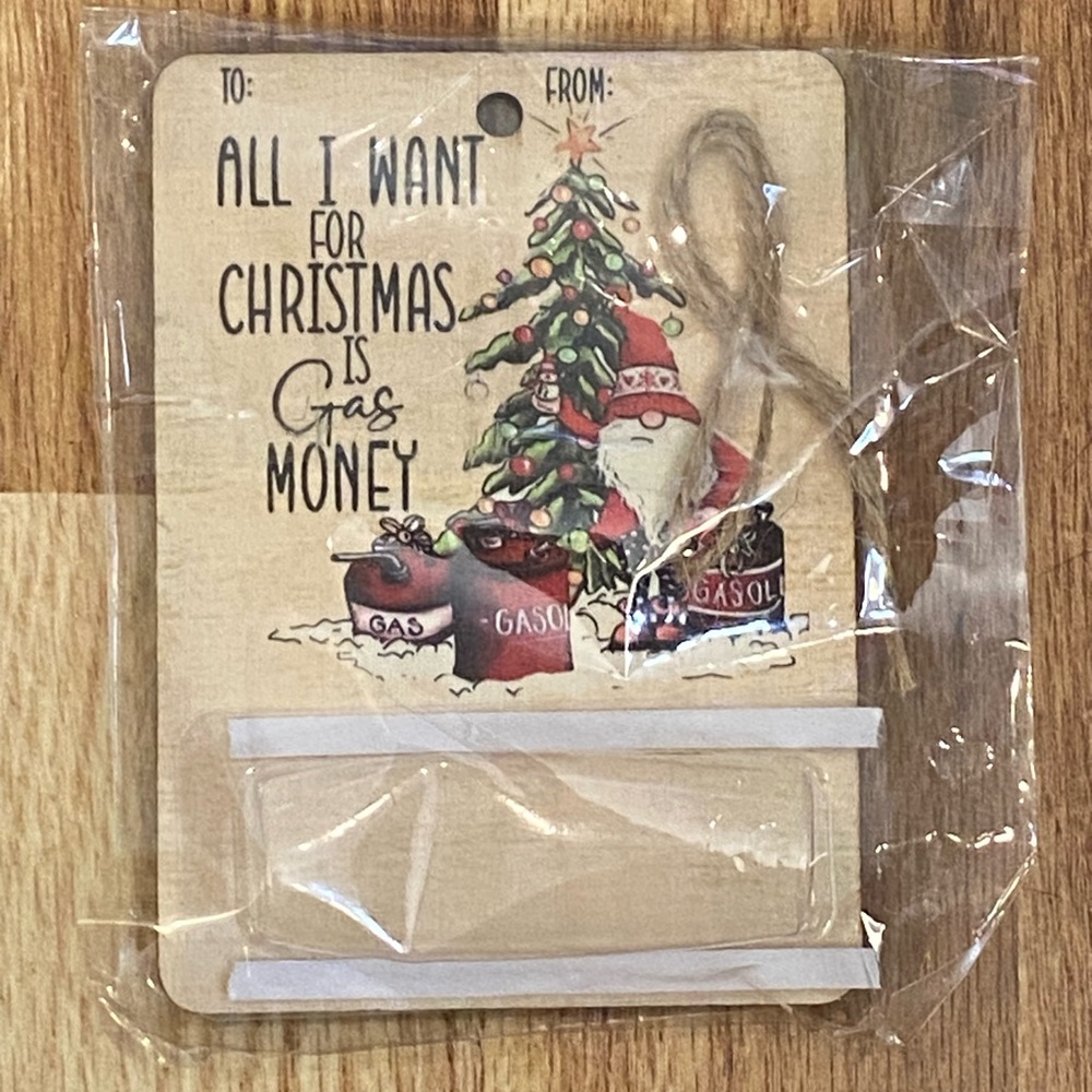 Christmas Gas Money Ornament Holder New